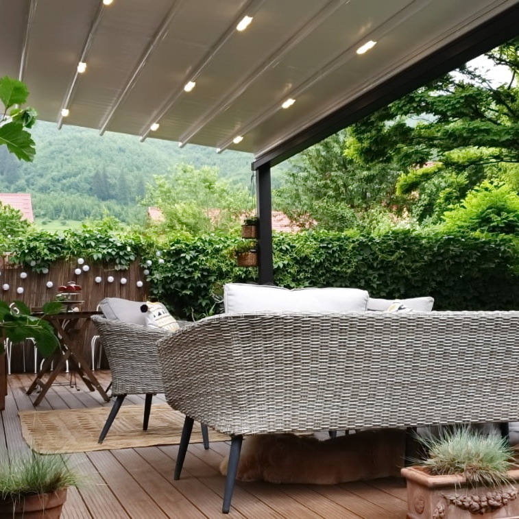 pergola flat retractabila Sun Leader, proiect Brasov